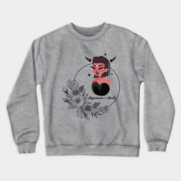 Capricon Girl Crewneck Sweatshirt by AirshipRebekah